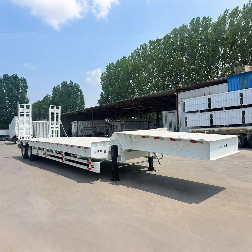 White 2 axle 40 ton lowbed trailer for transporting construction and industrial equipment