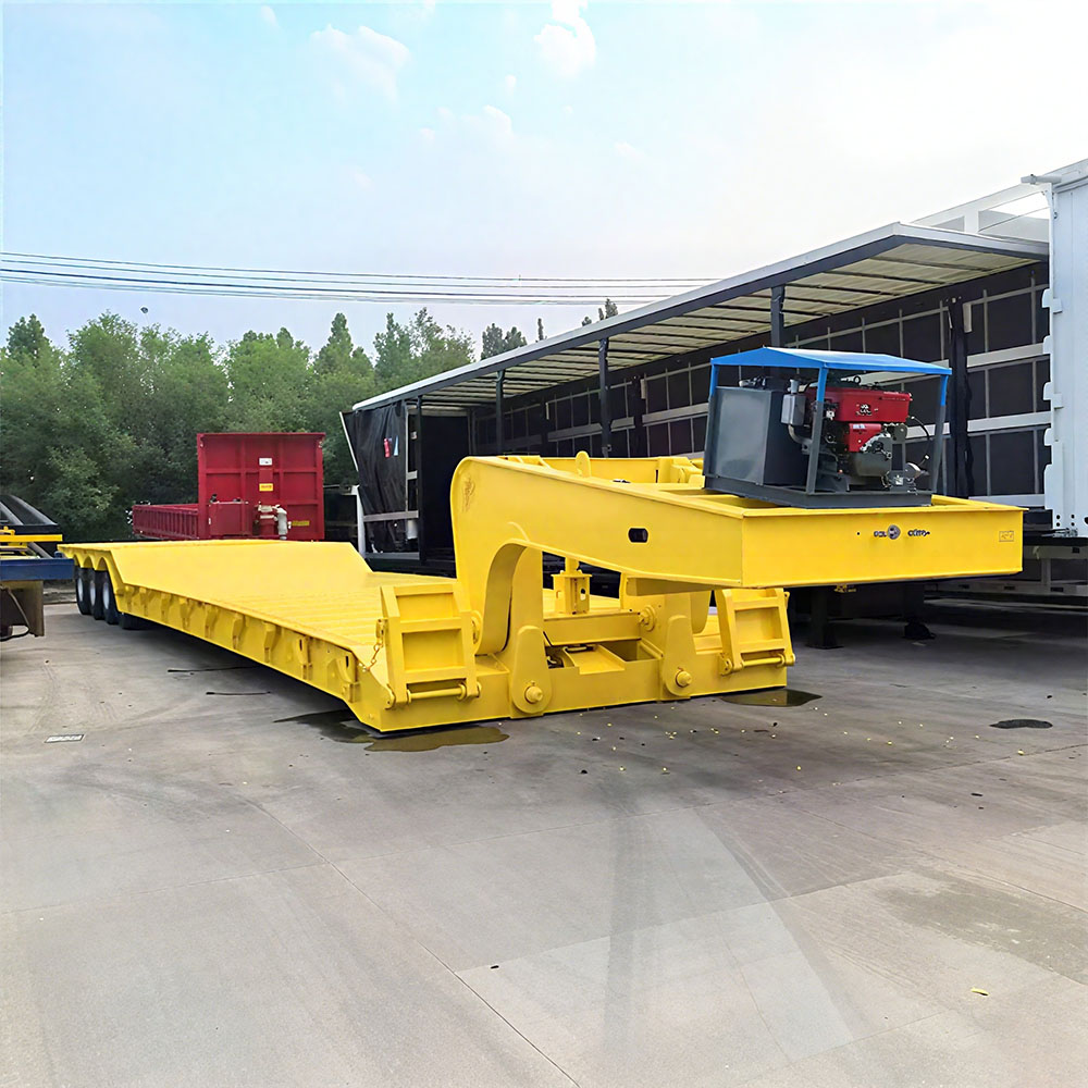 4 axle 100 ton detachable gooseneck trailer for heavy machinery transport