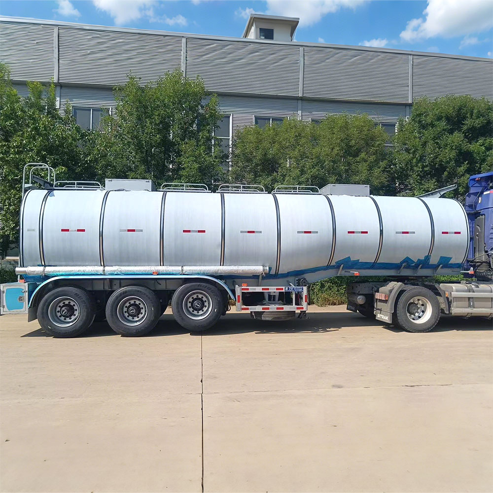 3 axle stainless steel tanker semi trailer for diesel, edible oil, and chemical transportation