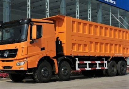Beiben V3 8x4 dump truck with 380HP Weichai engine and 20m³ rear tipper body for heavy-load transport