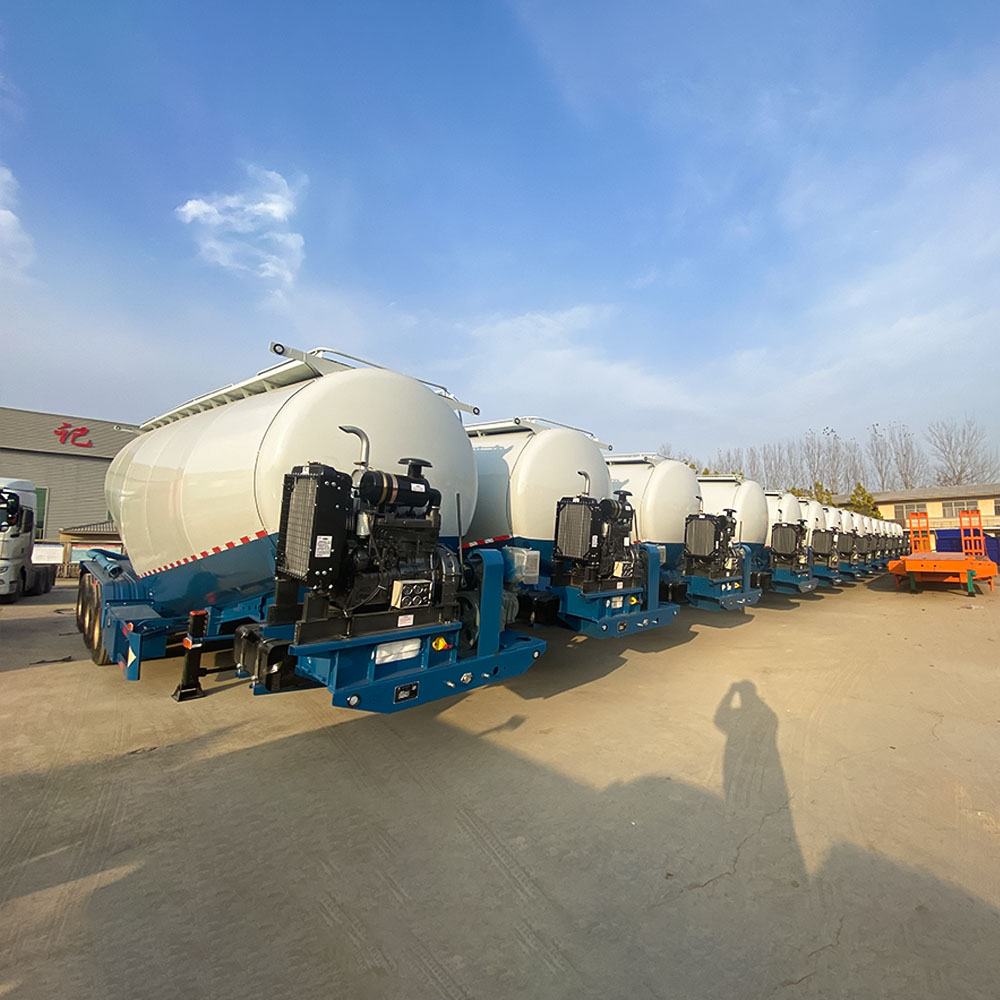 V-shaped cement powder tanker with 3 axles and Weichai-powered discharge system