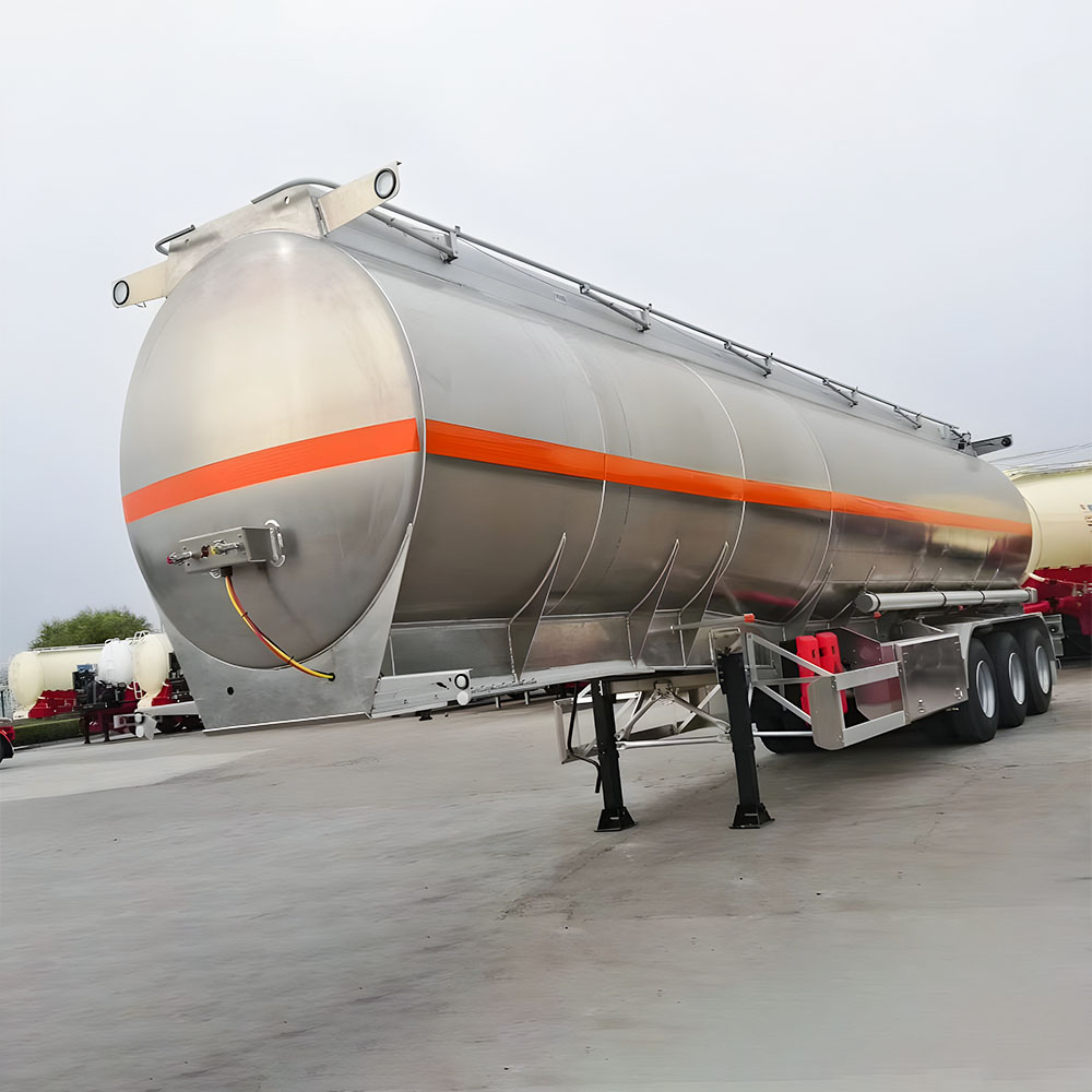 3 axle aluminum tanker trailer for transporting diesel, edible oil, and chemical liquids