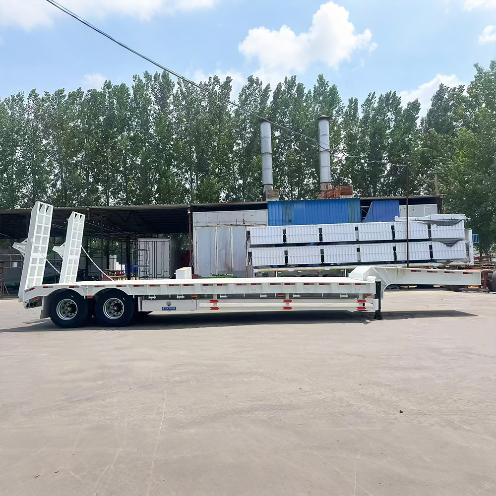 White 2 axle 40 ton lowbed trailer for transporting construction and industrial equipment