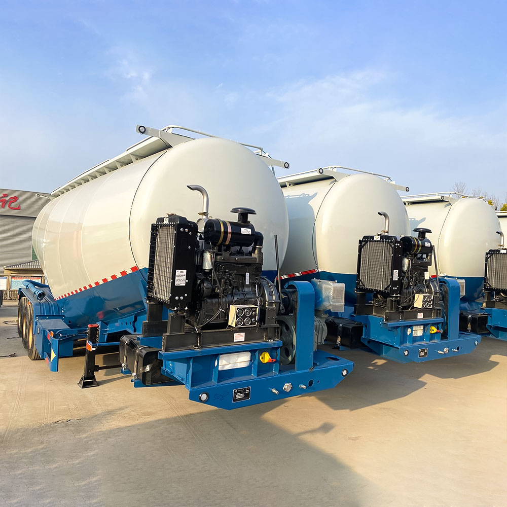 V-shaped cement powder tanker with 3 axles and Weichai-powered discharge system