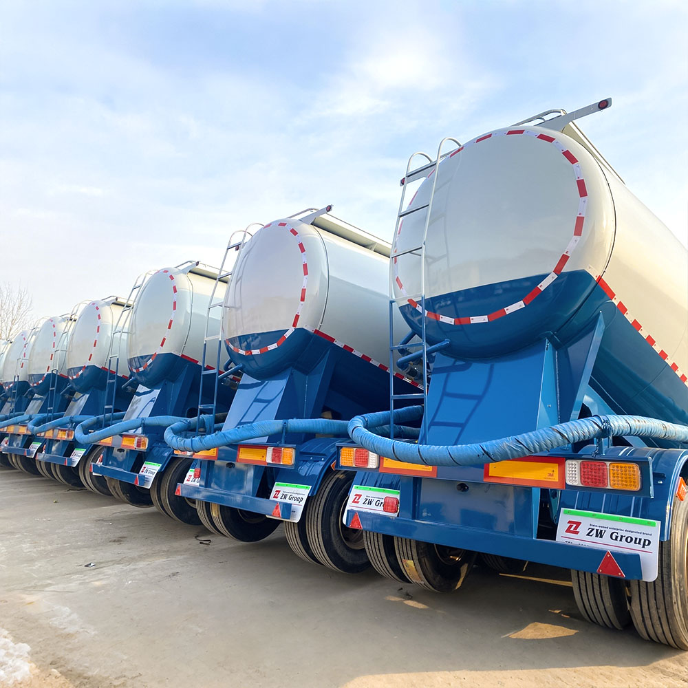 V-shaped cement powder tanker with 3 axles and Weichai-powered discharge system