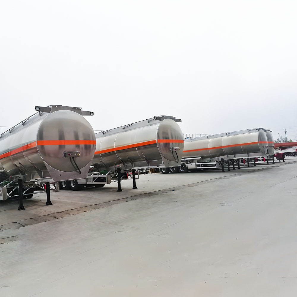 Aluminum tanker trailer, fuel transport semi trailer, chemical liquid trailer, 3 axle tank trailer, aluminum alloy tanker