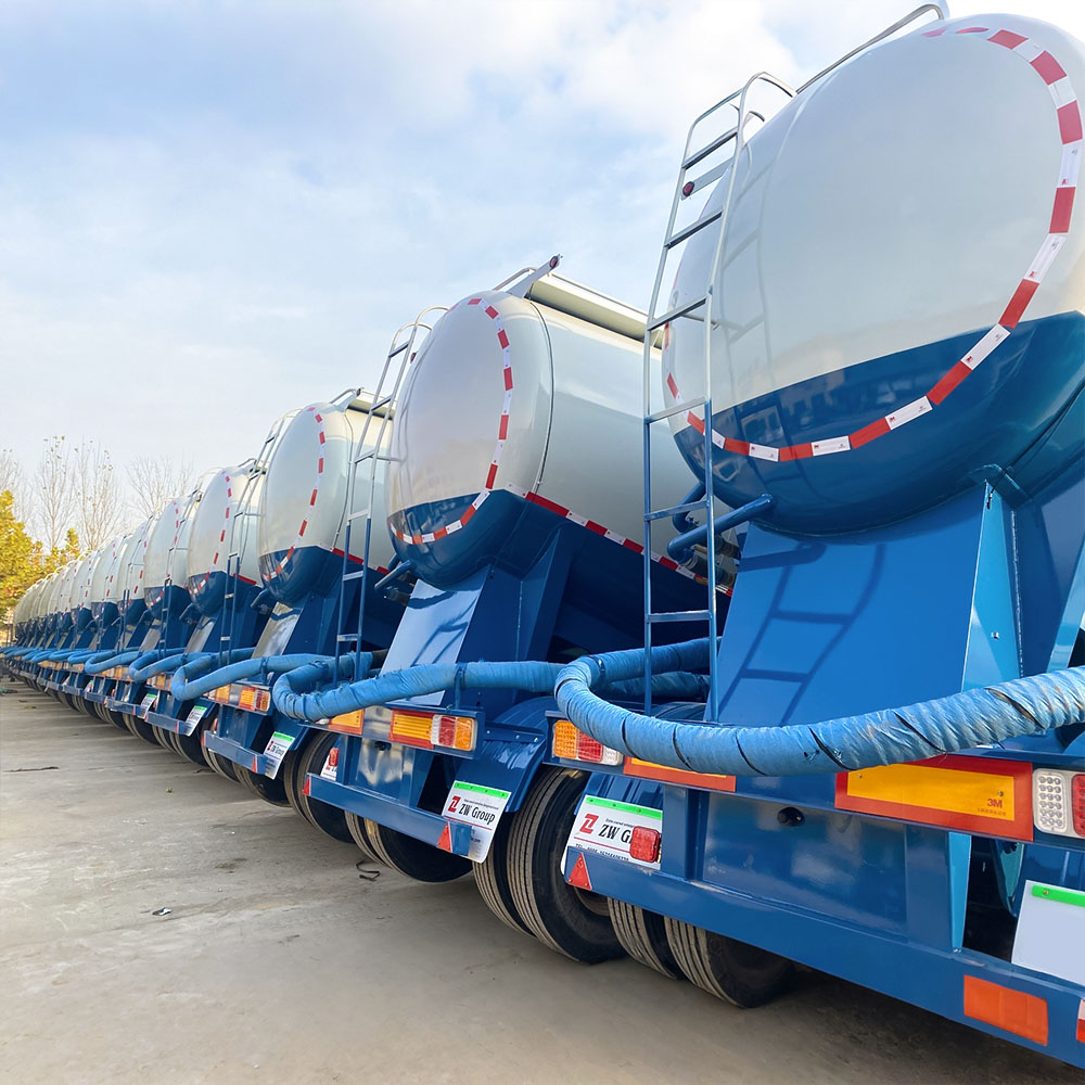 V-shaped cement powder tanker with 3 axles and Weichai-powered discharge system
