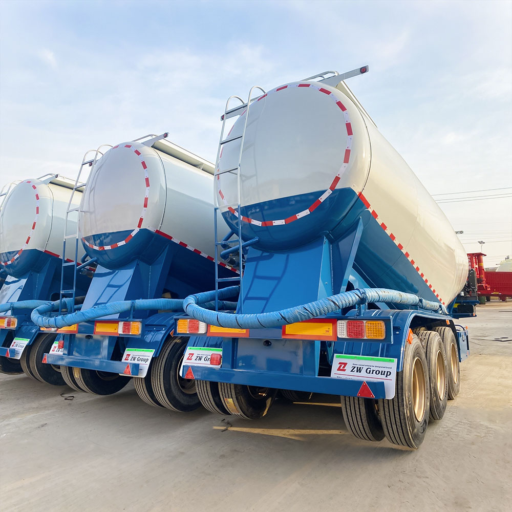 V-shaped cement powder tanker with 3 axles and Weichai-powered discharge system