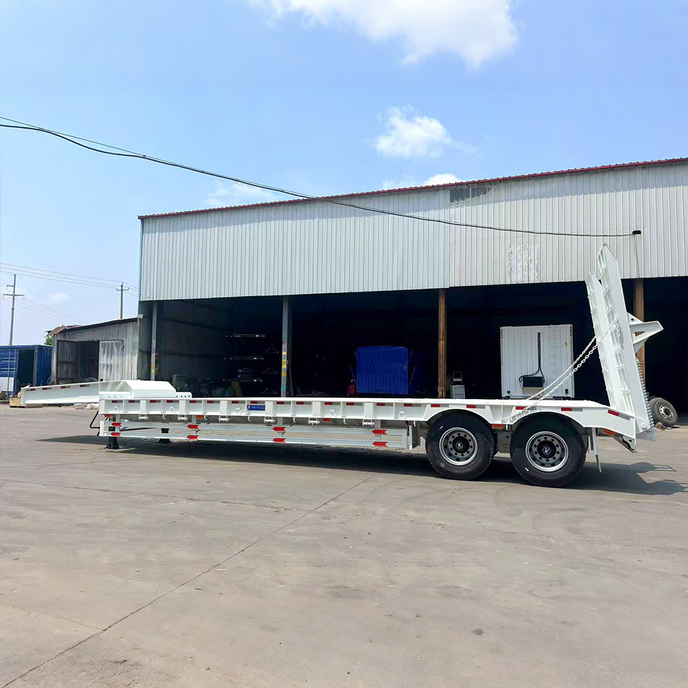 White 2 axle 40 ton lowbed trailer for transporting construction and industrial equipment