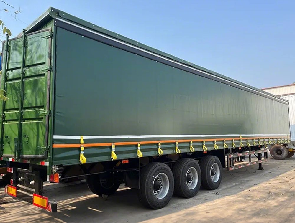 3 axle 40ft van box curtain side trailer for general freight and cargo transport