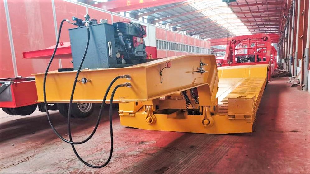 4 axle 100 ton detachable gooseneck trailer for heavy machinery transport