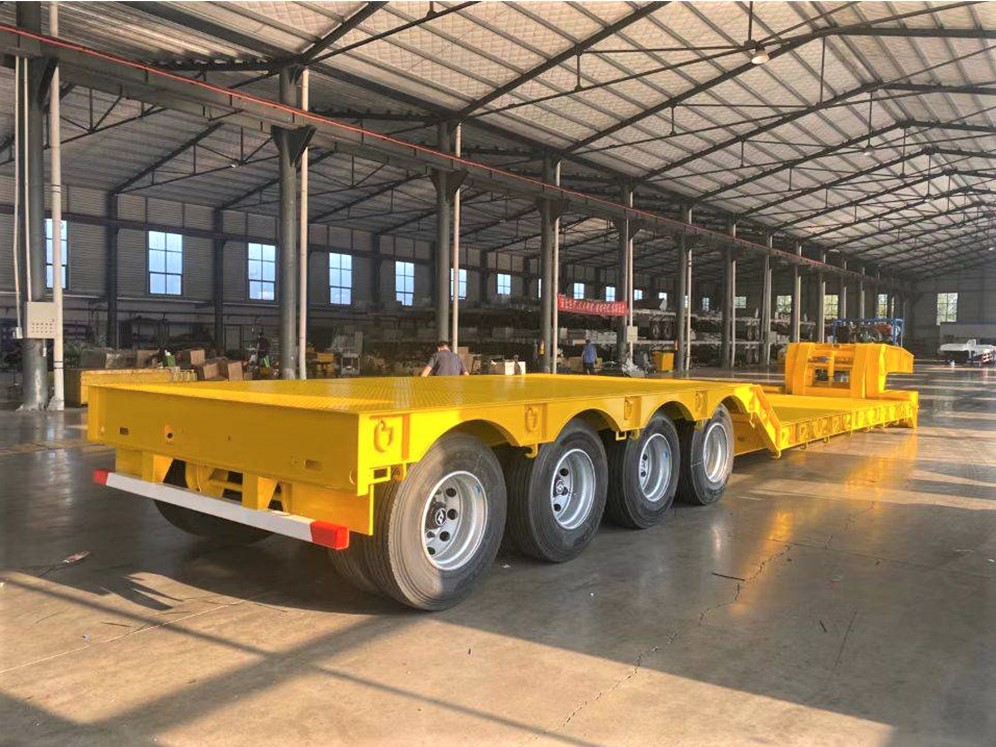 4 axle 100 ton detachable gooseneck trailer for heavy machinery transport