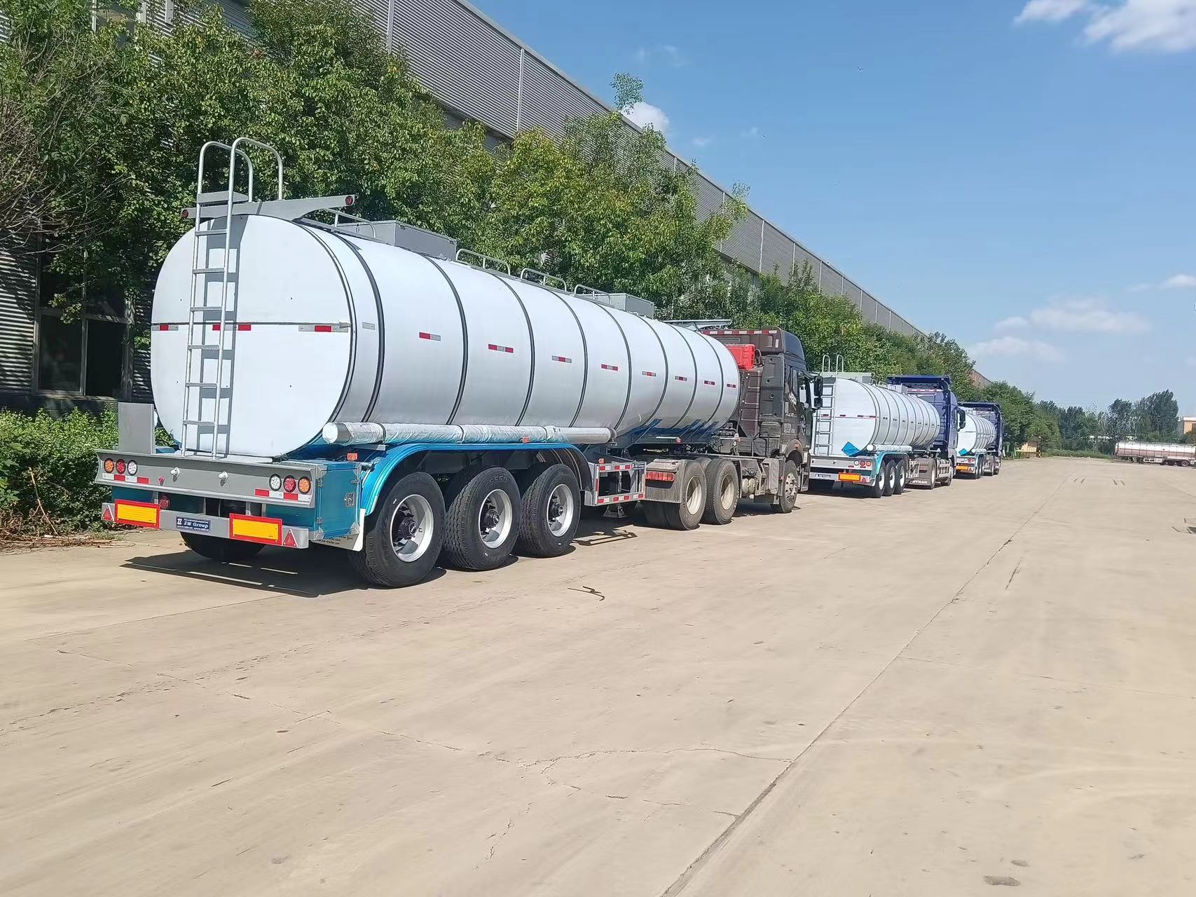 3 axle stainless steel tanker semi trailer for diesel, edible oil, and chemical transportation