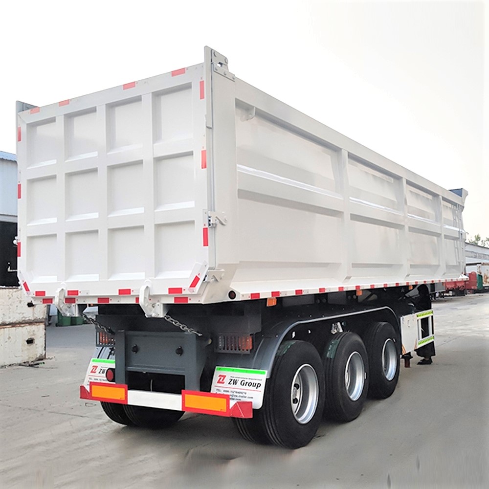 White 3 Axle U Type Tipper Trailer for Bulk Material Transport