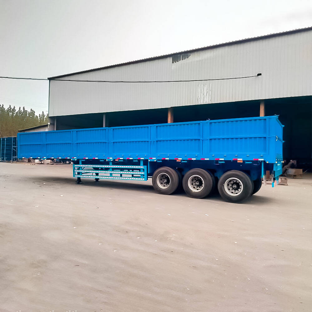 3 Axle Blue Side Wall Semi Trailer for Bulk and Pallet Cargo Transport